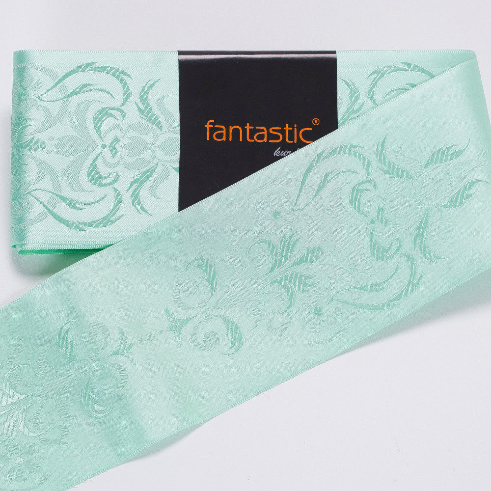Fantastic Su Yeşili Jakarlı Saten Kurdele - 94969